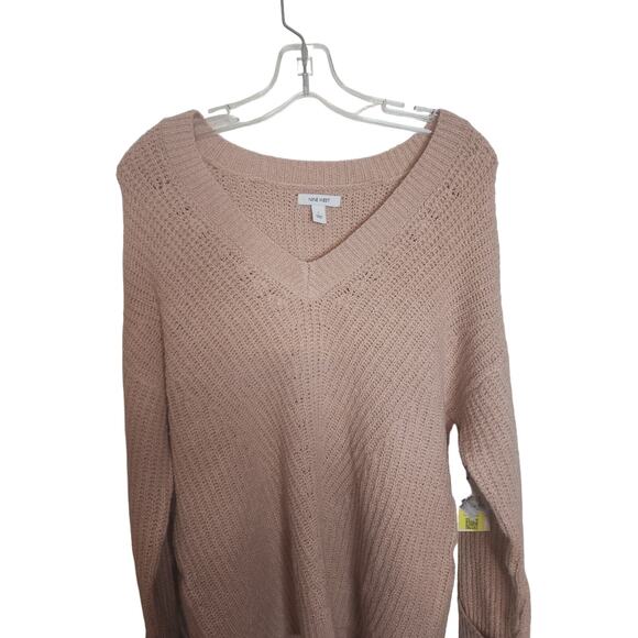 Nine West V-Neck Blush Pink Knit Sweater, NWT, Large - Picture 2 of 6